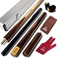 Los mejores  - CUESOUL Karella - Taco de snooker (122 cm- 3-4- con miniboquilla- en estuche de aluminio)